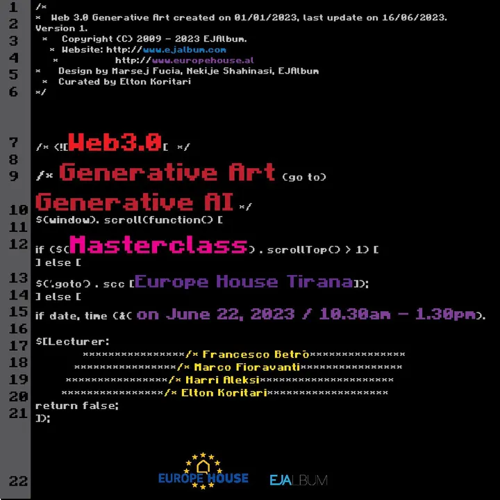 Web3.0 – From Generative Art to Generative AI Masterclass