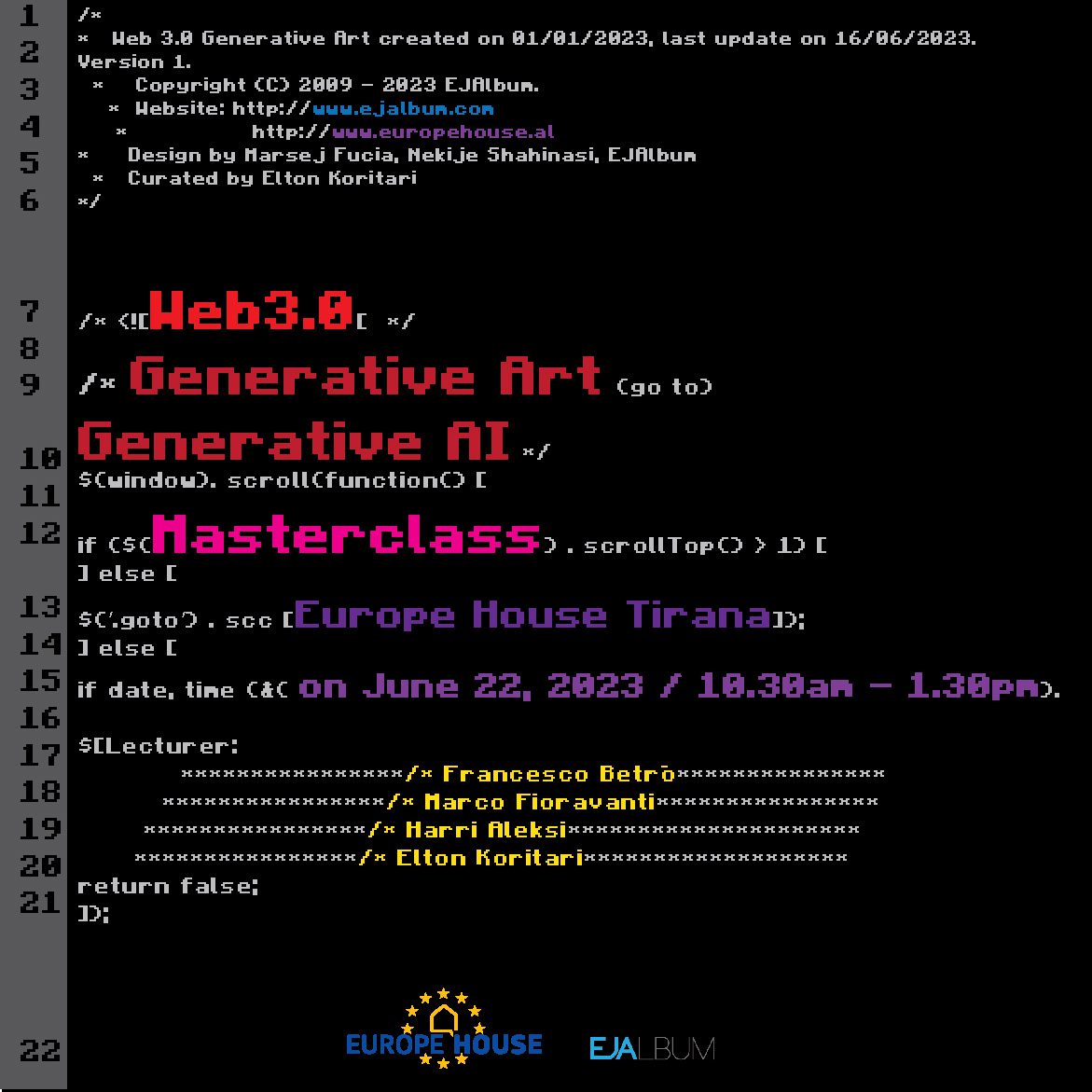 Web3.0 – From Generative Art to Generative AI Masterclass